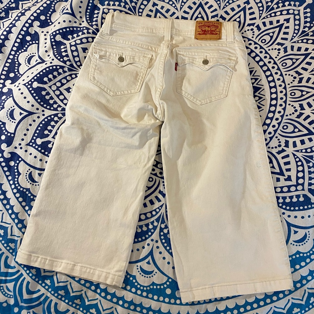 LEVI’S 542 WHITE WIDE LEG CAPRI SIZE 9/10 30 - Picture 4 of 16